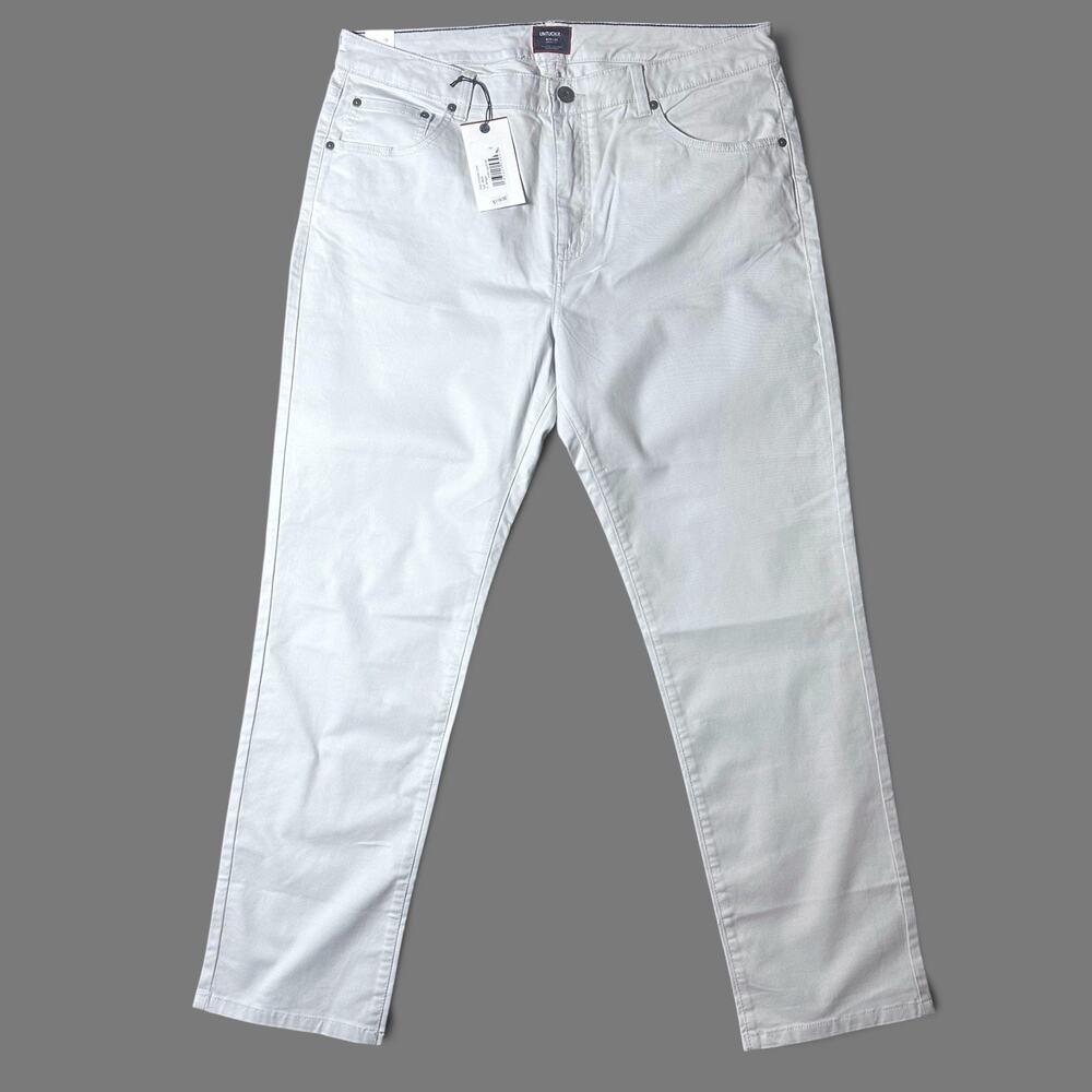UNTUCKit 5-Pocket Chino Mens Size 36x30 Light Grey Stretch Cotton NWT